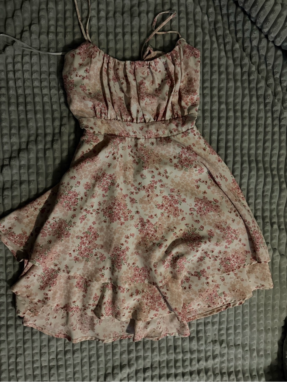 Windsor Pink Floral Ruffle-Hem Sundress